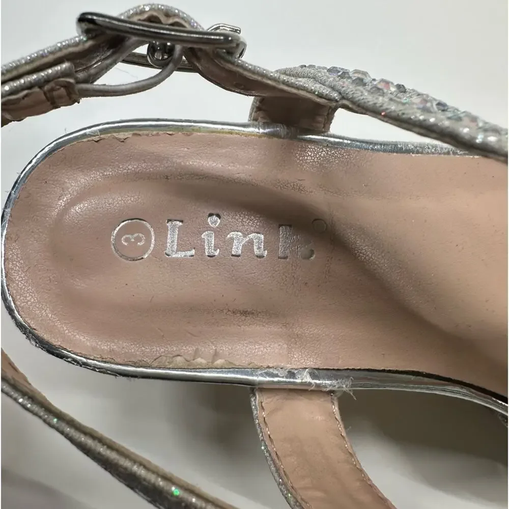 GUC | Link | Metallic Strappy Dress Heels | Silver | Girls Size 3